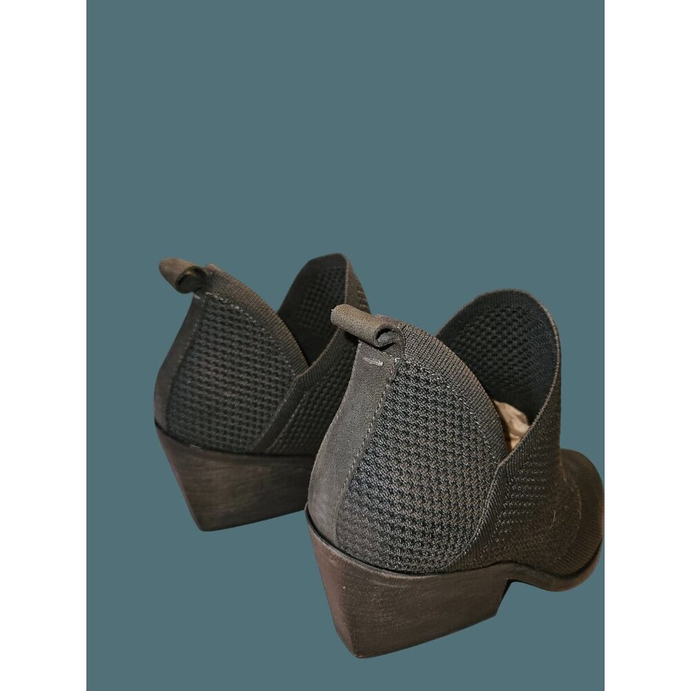 Eileen Fisher Graphite Stretch Knit Stack Heel Bootie Women Size 8.5 Minimalist - Picture 11 of 14